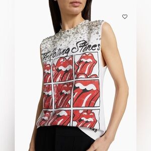 Alice & Olivia Micah Embellished Muscle Tank Top Size XS